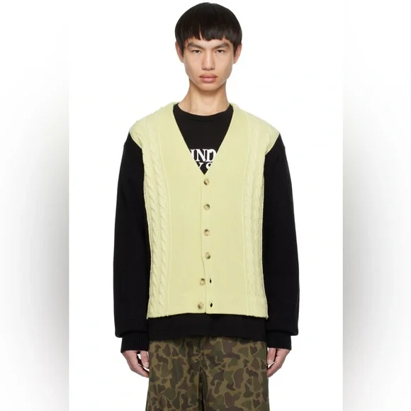 NWT Awake NY Off White and Black Contrast Cardigan - Picture 1 of 8